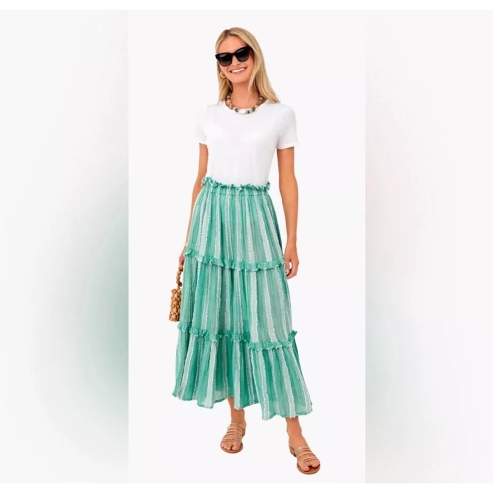 Tuckernuck Mint Green Tiered A-Line Maxi Skirt - Picture 1 of 3
